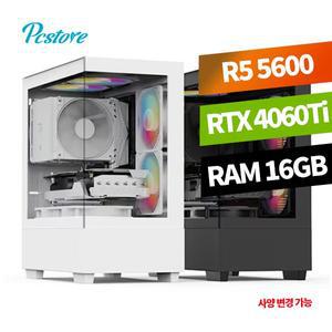 [기타]피씨스토어 감성 어항PC 라이젠 5600 RTX4060Ti 240 수냉쿨러 영상편집 롤 발로란트 배그 포토샵