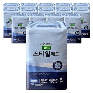 NEW 디펜드 스타일 패드 남성용 프리 12매 x15팩-1박스 /요실금패드 기저귀