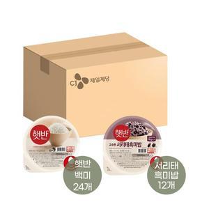 햇반 210g x24개+서리태 흑미밥 210g x12개