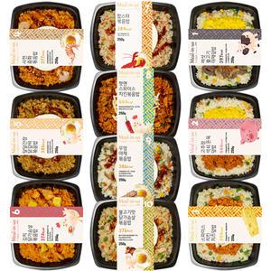 밀리너스 반숙후라이 도시락 혼합 10종 5팩 건강식단 아침 점심 저녁 직장인 한끼식사 볶음밥 식단조절 다이어트 간편식 양많은 냉동도시락