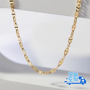 14K 18K 웨이브 사다리 체인 금 목걸이