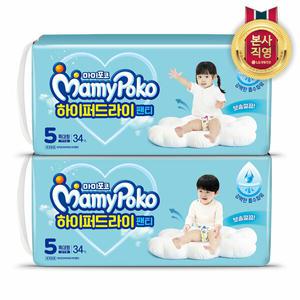 마미포코 하이퍼드라이 팬티형 기저귀 5단계 특대형 102P(여아/남아 중 택1)