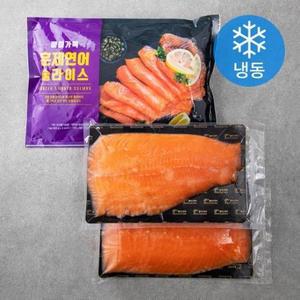 풍미가득 훈제연어 슬라이스 (냉동) 500g × 2개