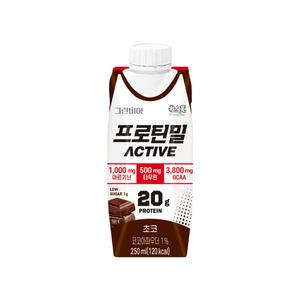 [정식품]그린비아 프로틴밀 액티브 초코 단백질음료 250mlx18팩
