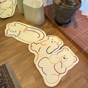 [HY6H5IK3_51AO]애니멀라인발매트 미니러그 고양이 털