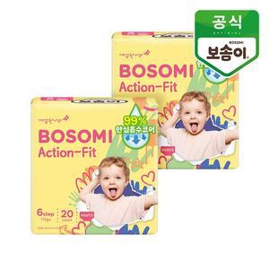 보솜이 액션핏 남녀공용 팬티형 기저귀 점보 20개입 2개