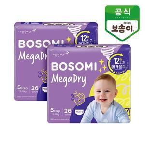 보솜이 메가드라이 남녀공용 팬티형 기저귀 특대형 26개입 2개