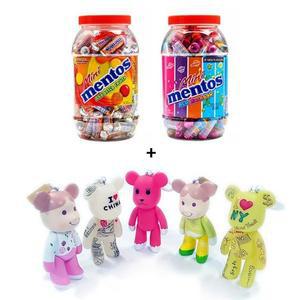 대용량 미니멘토스 100입 포포베 14cm 랜덤 키링 세트