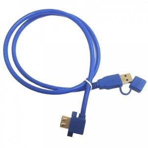 USB3.0 AM-AF연장케이블 0.8M ㄱ자형 블루 USB케이블