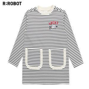 [알로봇(R.ROBOT)] 러플 포켓 롱 티셔츠 (택가격 65000원)