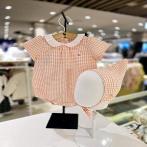 [블루독베이비] 25/SS(OR)쁘띠 체크 모자세트 바디수트(4537004008) 백일 돌 신생아 조카선물 유아아기옷