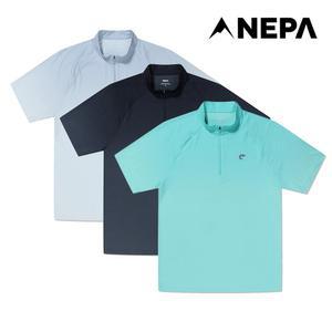 남성 마운틴 아스킨 도트 반팔 집업티셔츠 7I35407