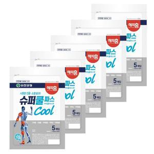 유한양행 해피홈 슈퍼쿨파스 5매입 5개
