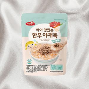 베베스트이유식 아이 맛있는 한우 야채죽 맛있는 아이반찬 150g 3개