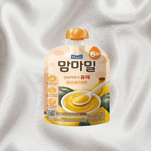 맘마밀이유식 안심 이유식 6개월 바나나단호박퓨레 맛있는 아기죽 100g 10개