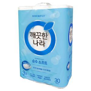 깨끗한나라 순수 소프트 3겹 화장지 30m (30롤) x 2개