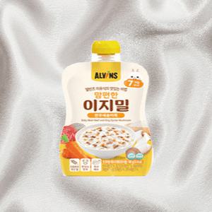 엘빈즈이유식 맘편한 이지밀 이유식 한우새송이죽 짜먹는 파우치팩 100g 20개