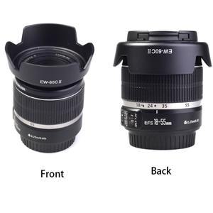 BIZOE 캐논 카메라 렌즈 후드 EW-60C 18-55mm Lens1300D1500D DSLR 450D500D550D600D650D 리버스 단추 커버