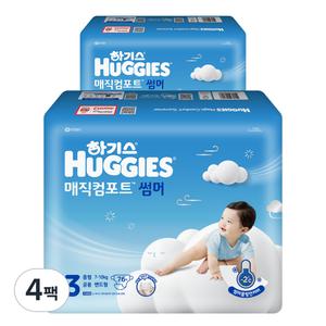 하기스 2024 안심 샘방지 매직컴포트 썸머 밴드형 아기기저귀 남여공용 3단계 304매