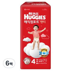 하기스 매직컴포트 안심 샘방지 팬티형 아기기저귀 남여공용 4단계 60매