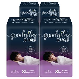 굿나이트 팬티형 안심 샘방지 아기기저귀 남여공용 40~60kg 특대형(XL) 56매
