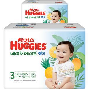 하기스 네이처메이드 안심 샘방지 썸머 밴드형 아기기저귀 남여공용 3단계 140매