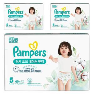 팸퍼스 2025 안심 샘방지 터치오브네이처 팬티형 아기기저귀 남여공용 5단계 120매