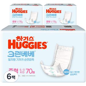 하기스 new 안심 샘방지 크린베베 일자형 아기기저귀 유아용 3단계 420매