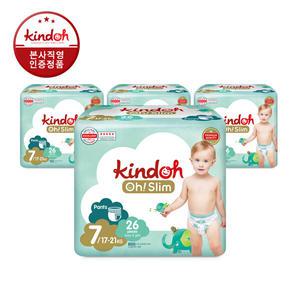 킨도 오슬림 프리미엄 팬티형 기저귀 7단계 특점보(17∼21kg) 26매x4팩