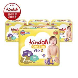 킨도 오슬림 에어 팬츠 기저귀 7단계 특점보(17∼21kg) 26매x4팩