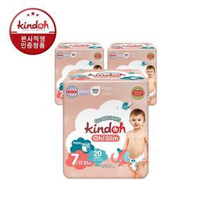 킨도 오슬림 가디언즈 팬츠 기저귀 7단계 특점보(17∼21kg) 20매x3팩