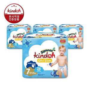 킨도 오슬림 썸머팬츠 팬티형 기저귀 7단계 특점보(17∼21kg) 26매x4팩
