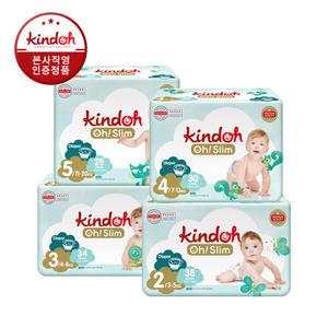 킨도 오슬림 프리미엄 밴드형 기저귀 2단계 ∼ 5단계 1박스(4팩)