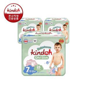 킨도 오슬림 베베가드 팬티형 기저귀 7단계 특점보(17∼21kg) 26매x3팩