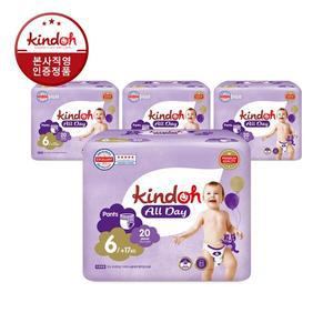 킨도 뉴올데이 팬티형 프리미엄 기저귀 6단계 점보(17kg∼) 20매x4팩