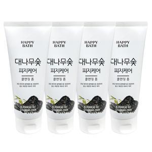 해피바스 대나무 숯 피지 클렌징폼 200ml 4개