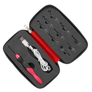튤립코바늘 코바늘세트 뜨개 뜨개질 용품 도구 9in 1 라이트 업 크로 셰 뜨개질 후크 세트 USB 충전식 인체