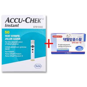 당뇨 혈당시험지 아큐첵 인스턴트 혈당검사지 50매 + 대일알콜스왑100매입
