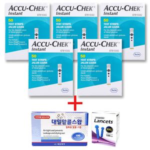 당뇨 혈당시험지 아큐첵 인스턴트 혈당검사지 50매 X 5개 + 대일알콜스왑100매입 + SD채혈침100개입