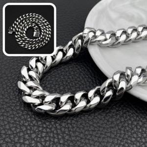 반지목걸이줄 남자백금목걸이 왕진주목걸이 곰돌이목걸이 12mm 볼드커브 써지컬 체인 기부 후원목걸이