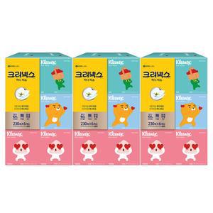 유한킴벌리 크리넥스 디럭스 미니 카카오 티슈 230매 6개입 x 3팩 각티슈
