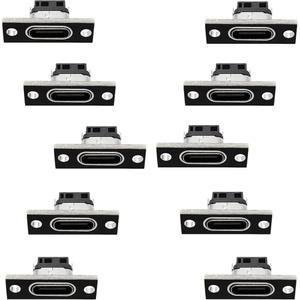 커넥터 10PCS 3A USB 충전 포트 DIY 나사 고정 플레이트가있는 2Pin Type 소켓