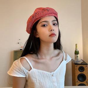 레이스 시스루 베레모 망사베레모 화가모자 여자빵모