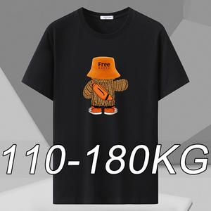 스포츠 티 셔츠 기능성 여름 냉감 빅사이즈 110-180KG 티셔츠 남성 숏 코튼 캐주얼 프린트 빅 사이즈