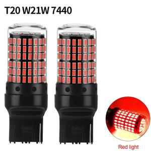 자동차미등 호환 2X 7443 144SMD LED 전구 브레이크 정지 등 램프 고휘도 빨간색