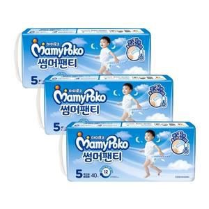 마미포코 썸머팬티 팬티형 기저귀 남아 5단계 특대형 40P x 3팩(총120매)