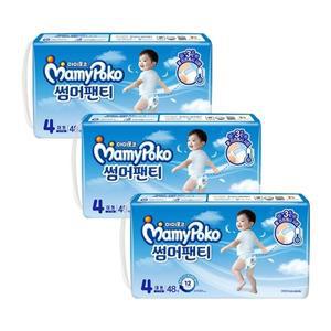 마미포코 썸머팬티 팬티형 기저귀 남아 4단계 대형 48P x 3팩(총144매)