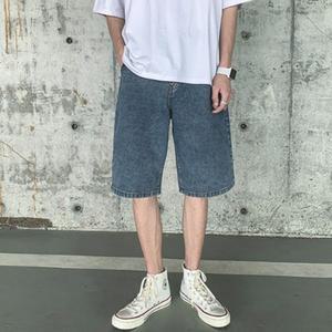 기본 청반바지 와이드핏 5부팬츠 데님 데일리룩