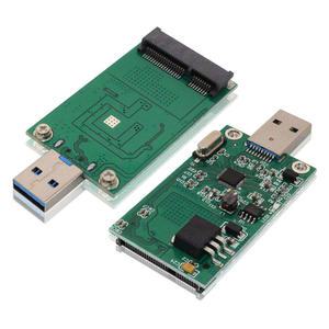 외장 하드 리더기 MSATA SSD 어댑터 to USB 3.0 미니 SATA 휴대용 플래시 드라이브로 사용 50mm PCIe 솔리드 스테이트 드라이브 리더 컨버터