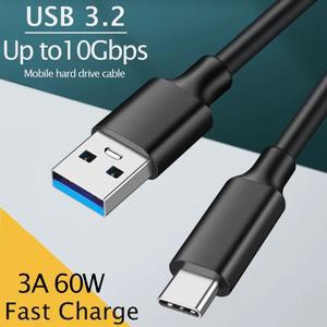 USB 3.2 C타입 케이블 A to 세대 데이터 전송 SSD 하드 디스크 60W 고속 10Gbps